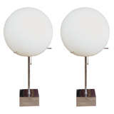 Pair of Chrome Table Lamps
